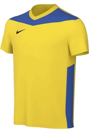 Nike Y NK DF Prk Drb Iv JSY SS Haut à Manches Courtes, Jaune Tour/Bleu Roi/Noir, 8-9 Ans Mixte Enfant