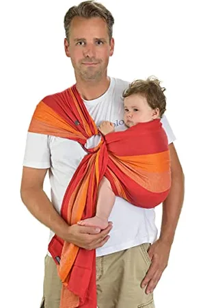 Hoppediz Ring-Sling, Porte-bébé pour les Nouveau-nés et Bébés, Écharpe de portage avec deux anneaux en aluminium, 0-36 mois, 3-20 kg