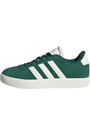 adidas VL Court 3.0 Shoes Kids Chaussures, Green/Off White/Gold Metallic, 28.5 EU