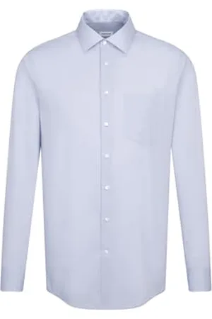 Seidensticker Chemise business homme - coupe classique - sans repassage - col Kent - manches longues - 100 % coton