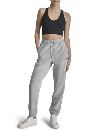 DKNY Varsity Satin Aplique Logo with Pockets Pantalon de survêtement, , M Femmes