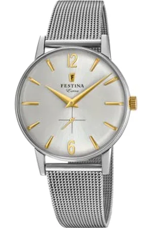 Festina Mixte Analogique Montre avec Bracelet en Acier Inoxydable plaqué F20252/2