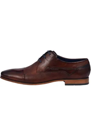 Bugatti Homme Chaussure basse business en cuir, Derby avec finition à la main et bout croisé, , 40 EU