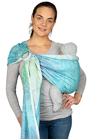 Hoppediz Ring-Sling, Porte-bébé pour les Nouveau-nés et Bébés, Écharpe de portage avec deux anneaux en aluminium, 0-36 mois, 3-20 kg