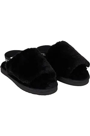 Calvin Klein Femme Home Velcro Surfaces YW0YW01158 Chaussons, Noir (Black/Bright White), 38 EU