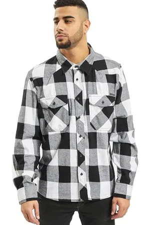 Brandit Check Shirt Long Sleeve, color: white/blac, size: L