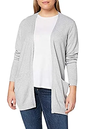 VILA Clothes Viril L/s Open Knit Cardigan-Noos, Gilet Femme, Gris , 40 (Taille Fabricant: Large)