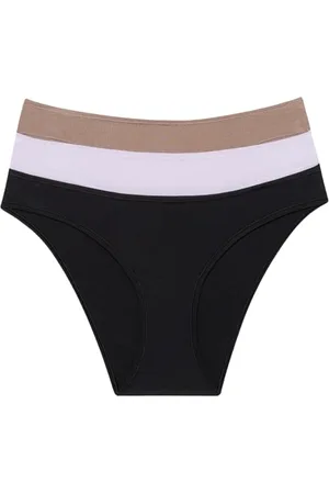 Calvin Klein Slips Bikini Femme Lot de 3 Côtelés, , M