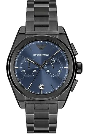 Emporio Armani Montre pour homme, mouvement quartz/chrono, boîtier de 43 mm, bracelet en acier inoxydable AR11561