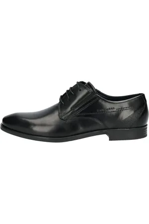 Bugatti Homme Chaussure basse business en cuir, derby avec finition bicolore, coupe ergonomique avec élastique, , 44 EU
