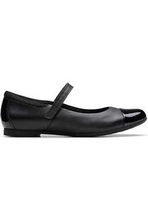 Clarks Fille Scala Gem Y Ballerines, Black Leather Black Leather, 39 EU Large
