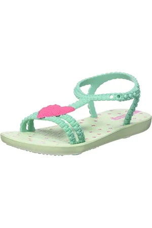 Ipanema My First Baby Flat Sandal, Green/Pink, 21 EU