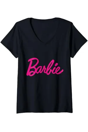 Barbie T-shirt Femme, Logo Officiel T-Shirt avec Col en V