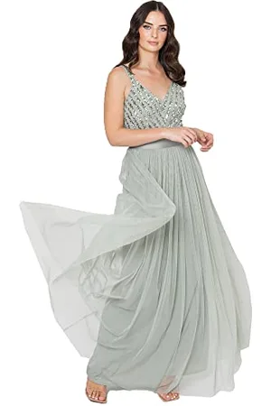 Maya Deluxe Maya Berry Embellished Halter Neck Maxi Dress Robe de Demoiselle d
