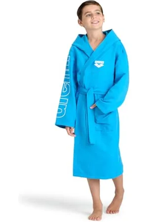 Arena Zeal Plus Junior Peignoir Microfibre Garçons et Filles, Peignoir Microfibre avec Capuche et Poches, Peignoir Unisexe à Séchage Rapide, Confortable et Léger
