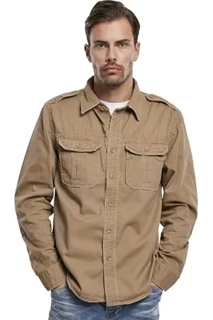 Brandit Vintage Shirt Long Sleeve, color: camel, size: 7XL
