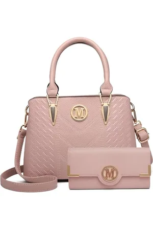 MISS LULÙ Sac à Main Femme Grande Capacité en PU avec Motif Chessboard et Logo M - Sac Bandoulière Polyvalent pour Université, Travail - Idéal Cadeau de Fête