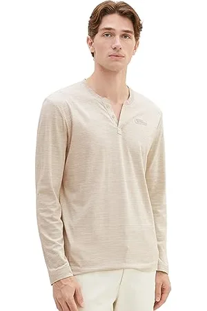 TOM TAILOR 1037745 T-Shirt à Manches Longues, 32451-Beige lufalfa Stripy Inject, XXL Homme