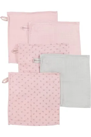 ROBA Lot de 5 Gants de Toilette Débarbouillettes Bébé "Lil Planet" 25 x 25 cm - Certifié Oekotex et Gots - Coton Bio - /Gris