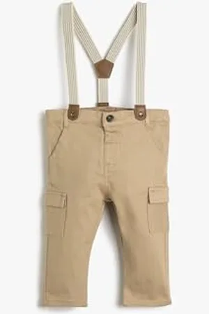 Koton Slim Fit Cargo Trousers with Suspender Pantalon décontracté, , 2-3 Ans bébé garçon