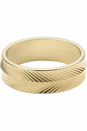Fossil Bague Harlow Linear Texture pour Femme en Acier Inoxydable doré, JF04118710