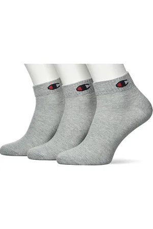 Champion Core Socks 3PP Quarter Chaussettes, Grigio Melange Chiaro & Blu, 35-38 Mixte