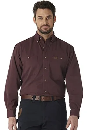 Wrangler Riggs Workwear, Chemise de Travail à Manches Longues, en sergé bûcheron, pour Homme