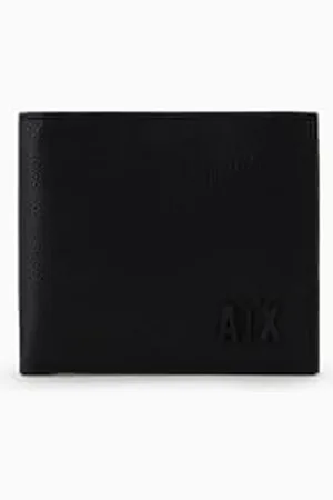 Armani Exchange Tonal AX Logo Billfold with Coin Pocket Wallet, Portefeuille à Deux Volets pour des Hommes, Black