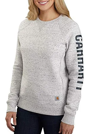 Carhartt Clarksburg Graphic Crewneck Sweatshirt Maillot de survêtement, Asphalt Heather NEP, L aux Femmes