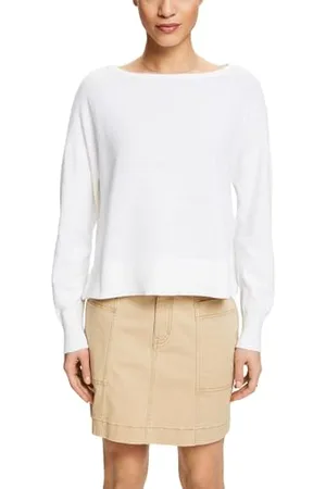 ESPRIT 044ee1i310 Sweater, Blanc, L Femme