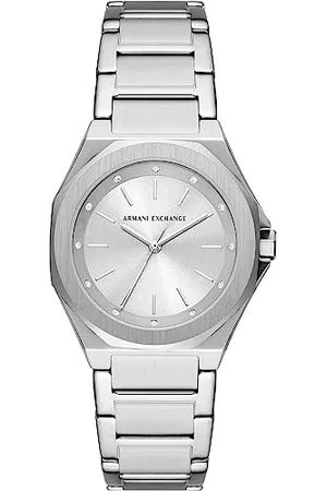 Armani Exchange Montre pour femme, mouvement quartz/3 aiguilles, boîtier de 34mm avec bracelet en acier inoxydable AX4606