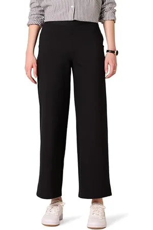 Amazon Pantacourt à Enfiler à Jambes Larges Femme, , L