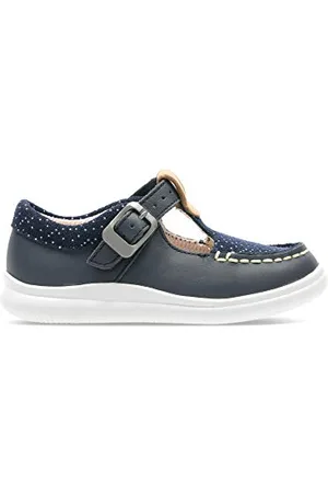 Clarks Cloud Rosa T, Ballerines Fille, Bleu (Navy Leather Navy Leather), 18.5 EU