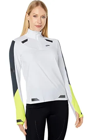 Brooks 221564134 Run Visible 1/2 Zip Jacket Femme White/Asphalt/Nightlife Taille 35