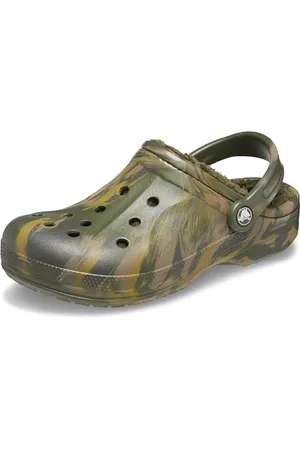 Crocs Unisexe Enfant Ralen Lined Marbled Clog K Sabots, Army Green/Multi, 24/26 EU