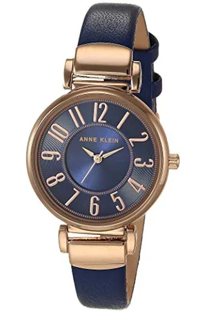 Anne Klein Montre pour Femme avec Bracelet en Cuir Facile à Lire, AK/2156NVRG
