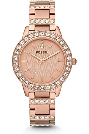 Fossil Montre pour femmes Jesse, mouvement à quartz, boîtier en acier inoxydable or rose de 34 mm avec bracelet en acier inoxydable, ES3020