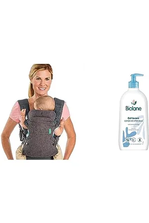 Infantino Flip Advanced Porte-Bébé 4-en-1 - Porte-Bébé Ergonomique avec 4 Positions & BIOLANE - Gel Corps Et Cheveux 2 en 1 - Nouveau Packaging - Gel Lavant - 750ml - 97% Origine Nature
