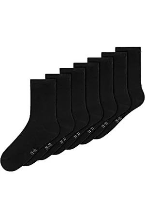 NAME IT NKNSOCK 7P Solid Noos Chaussettes, Black, 37/39 Mixte