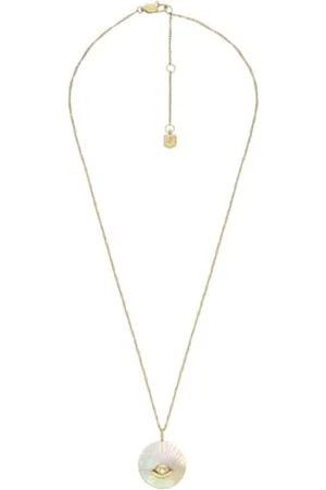 Fossil Collier pendentif Sutton Evil Eye en acier inoxydable doré, pour femme, JF04793710