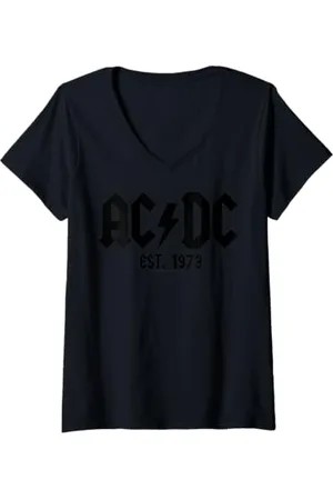 AC/DC Femme - Que ce soit le rock T-Shirt avec Col en V