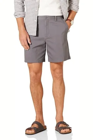 Amazon Short Chino Confortable en Tissu Extensible, Entrejambe 18 cm, Coupe Classique Homme, , 31W