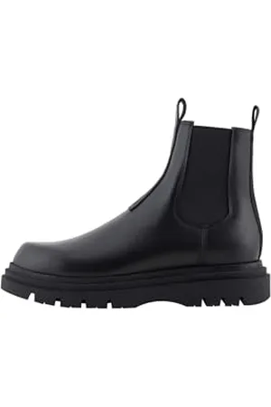 Armani Exchange Homme Semelle épaisse, Logo estampé, Cuir véritable Bottines à la Cheville, , 42 EU