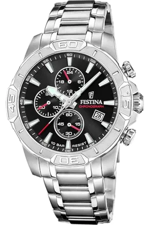 Festina Montre pour Homme F20704/3 Timeless Chronograph Boîtier en Acier Inoxydable Gris Bracelet en Acier Inoxydable Gris