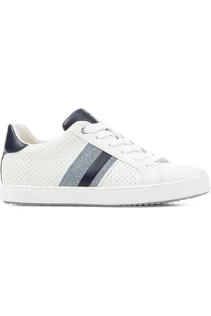 Geox Femme D Blomiee F Basket, Blanc/Bleu Marine, 38 EU