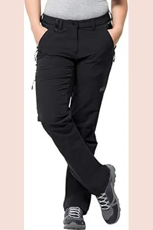 Jack Wolfskin Activate XT ladies versatile ladies softshell pants, wind- and water-repellent outdoor pants, Black, 36