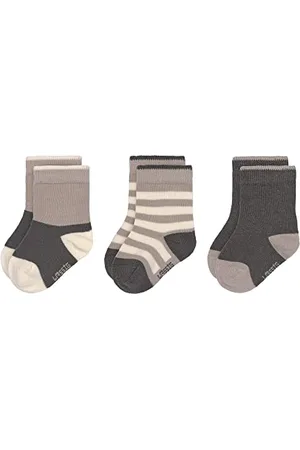 LÄSSIG LÄSSIG Chaussettes Unisexes pour bébés et Jeunes Enfants Lot de 3/ Anthracite/Taupe Taille 15-18