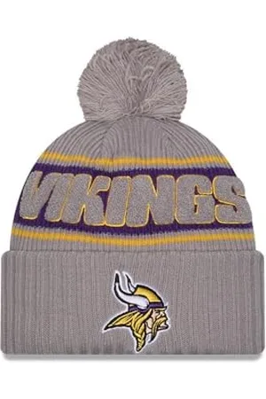 New Era Minnesota Vikings NFL 2024 Sideline Sport Knit Gris Bonnet à Pompon