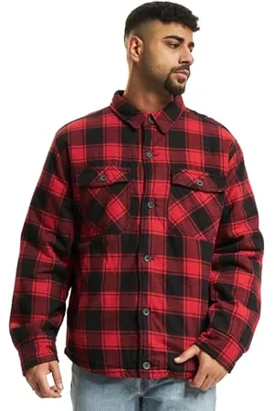 Brandit Lumber Jacket, color: red/black, size: S