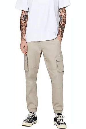 Only & Sons ONSCAM Stage Cargo Cuff PK 6687 Pantalon, Doublure argentée, 33W / 30L Homme